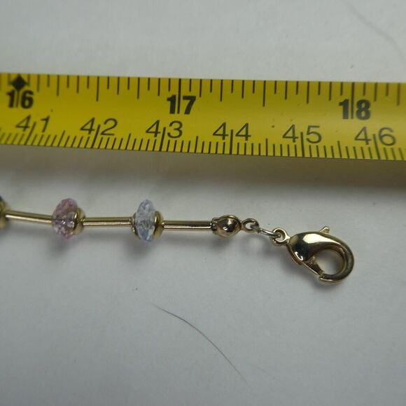 Vida Jewels Gold Tone Pastel Rainbow Sparkly Necklace Bridgerton Regency Stones - Picture 10 of 10